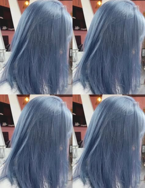 Smokey Blue Hair Color, Blue Under Dye Hair, Icy Lavender Hair, Icy Silver Blue Hair, Grey Blue Hair Color, Blue Lavender Hair, Ashy Blue Hair, Gray Blue Hair, Powder Blue Hair