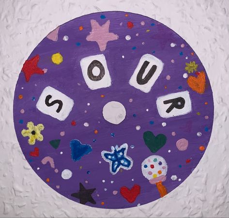 Taylor Swift Cd Painting, Olivia Rodrigo Painting, Record Painting Ideas, Taylor Swift Cd, Vinyl Record Art Ideas, Cd Idea, Cd Wall Art, Cd Painting, Cd Wall