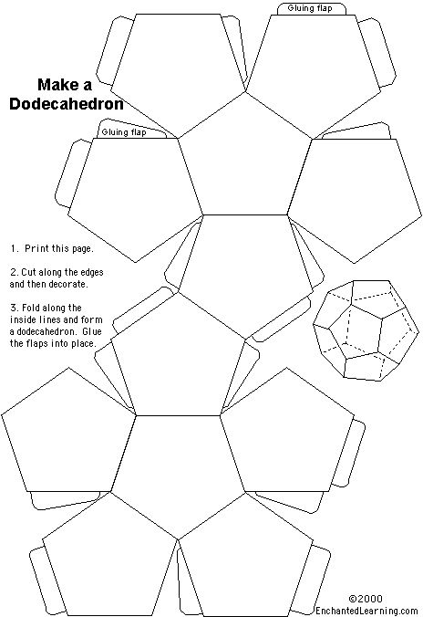 Dodecahedrontemplate.GIF 464×676 pixels Dodecahedron Template, Zentangle Projects, Waldorf School, Elements And Principles, Art Worksheets, Dye Ideas, Origami Box, Math Geometry, Math Art