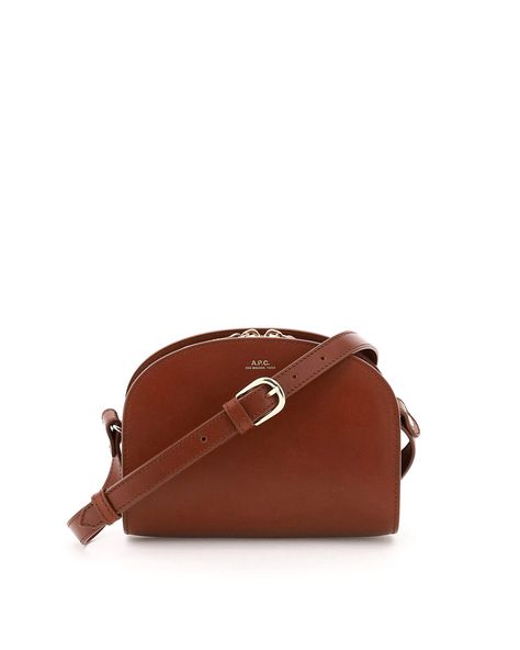 Apc Demi Lune, Brown Leather Crossbody Bag, French Brands, Mini Crossbody Bag, Mini Crossbody, Roberto Cavalli, Metal Hardware, A P, Smooth Leather