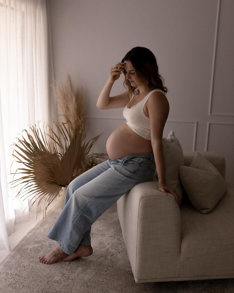 My Studio - where Magic Happens. I have created the perfect option for indoor maternity sessions. I love having this space for my clients for 2 reasons; 1; not everyone is comfortable being outdoors in public having their photo taken. So, having an indoor space creates the added privacy. 2; if time is of the essence, this is always my backup location if the weather isn’t playing ball for your outdoor maternity session. There is so much we can do in here. We can still style your session e... Maternity Pictures At Home, Sitting Poses, Maternity Session, Pregnancy Shoot, Maternity Pictures, Pregnancy Photoshoot, Maternity Photography, Pregnancy Photos, Photography