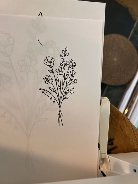 Birth month wildflowers Wildflower Foot Tattoo, Wild Flower Outline, Birthmonth Flower Tattoos, Tattoo Wildflowers, Flower Outline Tattoo, Wild Flower Tattoo, Wildflowers Aesthetic, Birthmonth Flower, Outline Tattoo