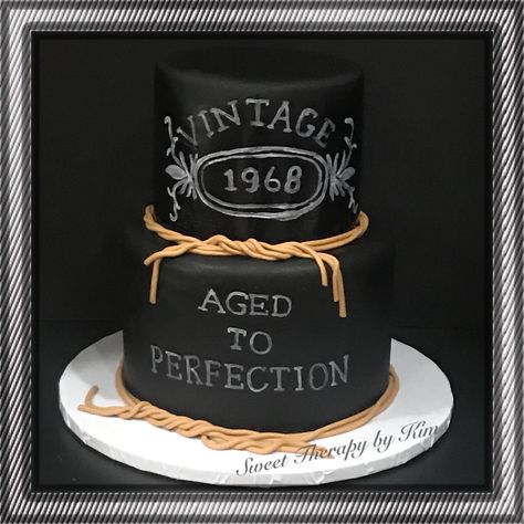 “Aged to Perfection” men’s birthday cake 44 Birthday Cake For Men, Boss Cake Ideas For Men, Rustic Birthday Cakes For Men, Aged To Perfection Cake For Men, 50 Birthday Cake For Men, Aged To Perfection Cake, Fancy Party Ideas, Rustic Birthday Cake, 80 Birthday Cake