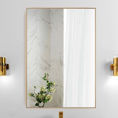 Latitude Run® Wall Mirror, Rectangular Mirror With Metal Frame Rectangle Hanging Mirrors Set For Living Room Bedroom Bathroom Entryway Hangs Horizontal Or Verti… | Bathroom mirror frame, Rectangular mirror, Mirror wall Florida Condo Decor, Master Shower Tile, Small Bathroom Mirrors, Hanging Mirrors, Multiple Mirrors, Hallway Corridor, Bathroom Mirror Frame, Primary Suite, Suite Bathroom