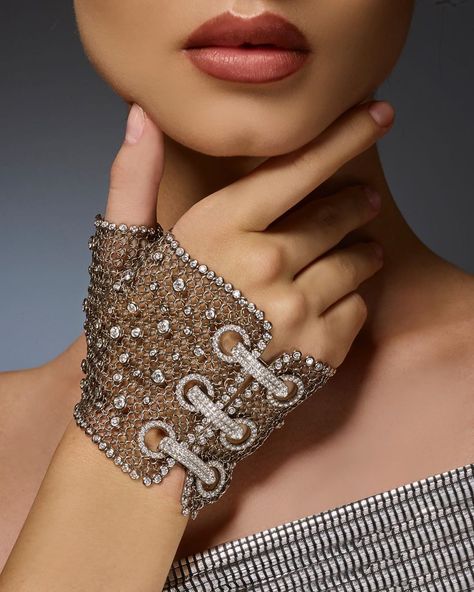 Jacob & Co. on Instagram: “18K White Gold Glove from The Rare Touch Collection with 14.89ct Round Cut Diamonds.  #jacobandcojewelry #jacobandco” Luxury Hallmarked Ceremonial Cuff Bracelet, Luxury Wedding Diamond Cuff Bracelet, Glamorous Luxury Evening Cuff Bracelet, Luxury Statement Diamond Cuff Bracelet, Luxury Statement Cuff Bracelet, Tarnish Resistant, Gold Gloves, Fashion Gloves, Viking Knit, Influencers Fashion