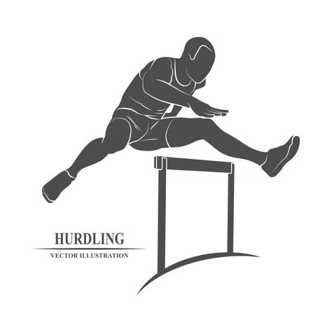 Man jumping over hurdles icon. Vector illustration. Track Drawing, Hurdles Track, Mc Logo, Man Jumping, Logo Reference, Running Logo, Running Track, Man Illustration, Long Jump