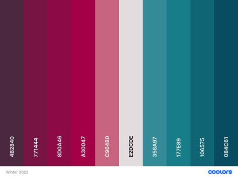 Pink Red Teal Color Palette, Gen Z Color Palette 2024, Hot Color Palette, Earth Colour Palette, Style Tips And Tricks, Brand Colour Schemes, Flat Color Palette, Ui Color, Website Color Palette