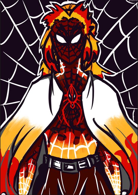 Spider Man Demon Slayer, Demon Slayer As Spiderman, Spider Sona Cosplay, Demon Slayer Spider, Spider Ocs, Spiderman Anime, Edits Capcut, Monster Slayer, Spiderman Funny