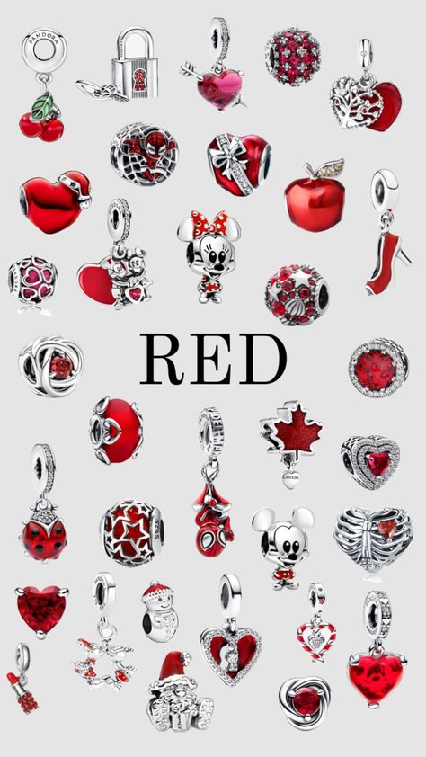 #myfirstshuffle Red Pandora Charms, Pandora Charms Red, Pandora Summer, Pandora Bracelet Charms Ideas, Pandora Bracelet Designs, Charms Pandora, Great Nails, Bracelet Charms, Pandora Bracelet Charms