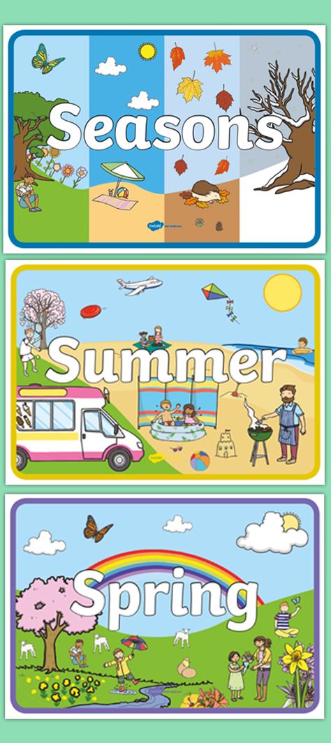 Seasons Posters Classroom, Seasons Pictures, Seasons Display, Classroom Objectives, Seasons Chart, Winter Display, Role Play Areas, Display Posters, Sabbath School