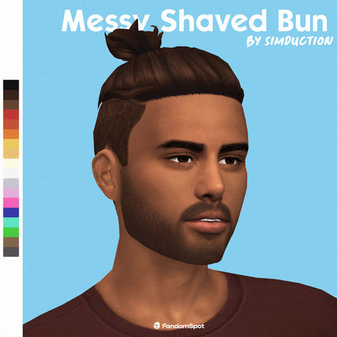 Messy shaved bun CC (Sims 4) Sims 4 Cc Man Bun, Sims 4 Man Bun, Sims 4 Undercut Hair Cc, Short Male Hair, S4cc Male, Man Bun Undercut, Short Male, Sims 4 Hair Male, Man Bun Hairstyles