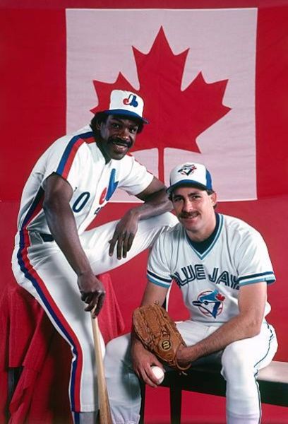 Andre Dawson & Dave Stieb Andre Dawson, Montreal Expos, Canadian Flag, The Outfield, Ny Yankees, Toronto Blue Jays, Blue Jays, Mlb Baseball, Tampa Bay