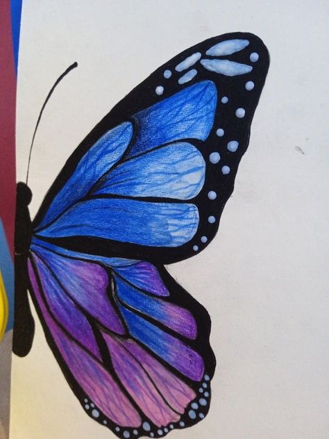 Butterfly Art Drawing, Desen Realist, Butterfly Art Painting, Seni 2d, Cool Pencil Drawings, Butterfly Drawing, Cute Doodles Drawings, Arte Sketchbook, Doodle Art Designs