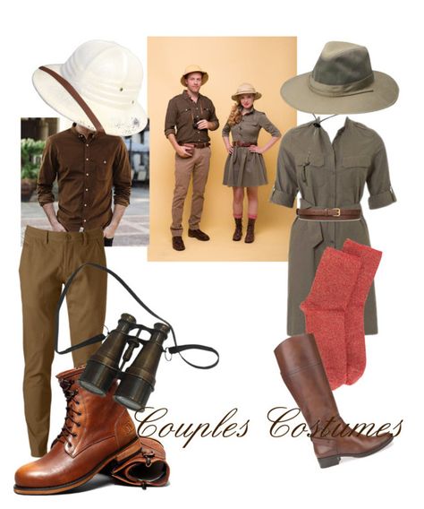 "Couples Safari Costume😁" by zoeelizabeth524 ❤ liked on Polyvore featuring Hollywood the Jean People, Erika Cavallini Semi-Couture, Geox, STELLA McCARTNEY and contest Jungle Theme Outfit Women Party Ideas, Safari Couple Costume, Jumanji Costume, Safari Shoes, Jungle Costume, Jungle Outfit, Zoo Outfit, Women Party Ideas, Safari Costume