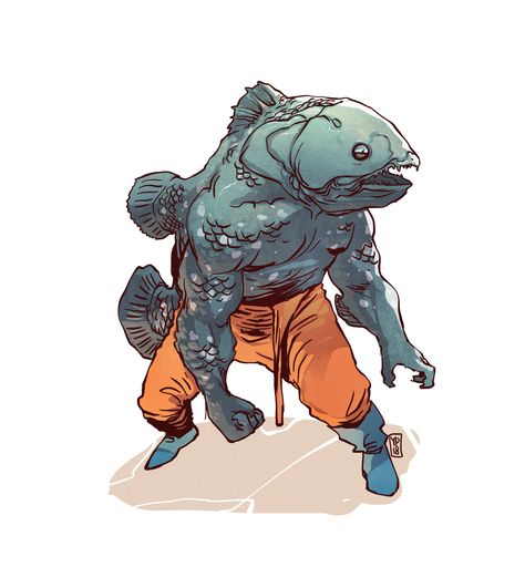 ArtStation - Were-Fish part 4, Desar Yuartha Fish Man Character Design, Fish People Character Design, Fish Person Character Design, Fish Character Design, Fish Alien, Fish Oc, Fish Monster, Fish People, Fish Monger