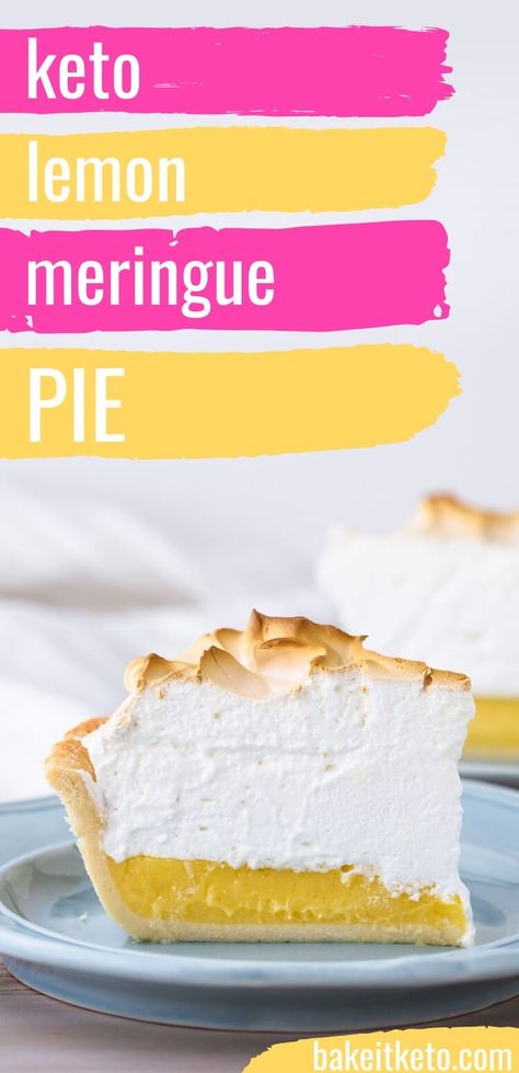 Keto Lemon Meringue, Thm Cake, Lemon Pie Recipe, Meringue Pie Recipes, Egg Fast, Keto Chocolate Chips, Keto Sweets, Lemon Meringue Pie, Meringue Pie