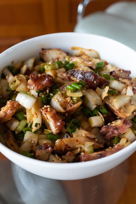 Tako Poke - Onolicious Hawaiʻi Hawaiian Poke Recipe, Poke Marinade, Pork Eggplant Recipe, Poke Recipes, Hawaii Recipes, Local Recipes, Poke Recipe, Octopus Recipes, Eggplant Recipe