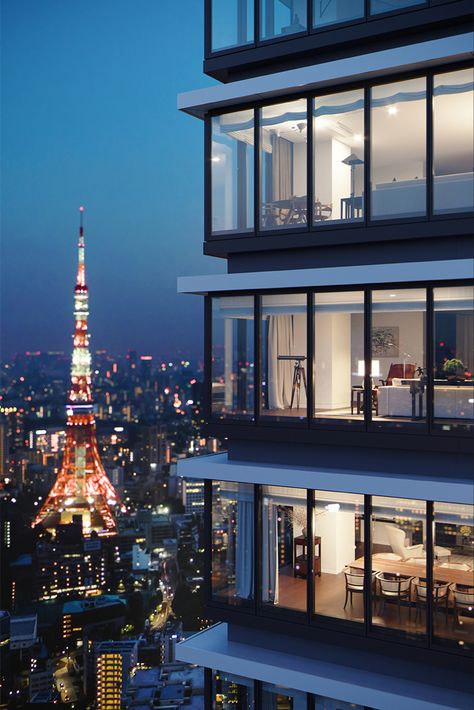 Penthouse In Japan, Tokyo Penthouse Luxury, Tokyo House Aesthetic, Tokyo Luxury Apartment, Tokyo Apartment Exterior, Japanese Penthouse Apartment, Japan Luxury Aesthetic, Japanese Luxury Apartment, Tokyo Apartment Building