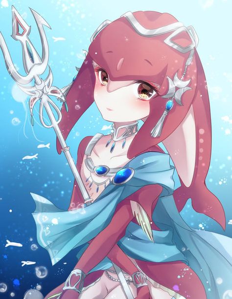 Cute Fish Princess | The Legend of Zelda: Breath of the Wild | Mipha Mipha Fanart, Princess Mipha, Prince Sidon, Hyrule Castle, Zelda Botw, Hyrule Warriors, Link Zelda, Cute Fish, Zelda Art