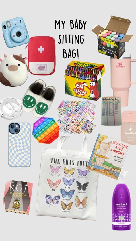 Babysitting Bag, Babysitting Hacks, Babysitting Kit, Fun Sleepover Activities, Babysitting Activities, Babysitting Fun, Babysitting Jobs, Character Makeup, Chalk Bags