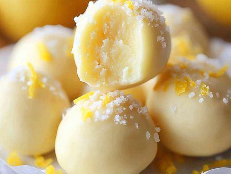 Lemon Truffles Recipe Lemon Truffle Recipe, Truffle Flavors, Lemon Truffles, Fried Bologna, Cinnamon Twists, Loaded Potato Soup, Chocolate Pairings, Truffles Recipe, Truffle Recipe