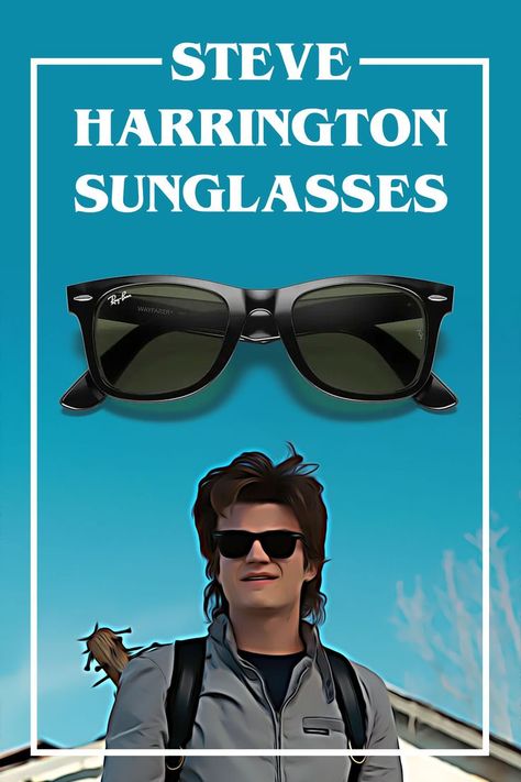 Steve Harrington from Stranger Things wearing classic black RayBan Wayfarer sunglasses Original Wayfarer Classic, Ray Ban Original Wayfarer, Stranger Things Characters, Sunglasses Style, Steve Harrington, Classic Sunglasses, Ray Ban Aviators, Wayfarer Sunglasses, Ray Ban Sunglasses