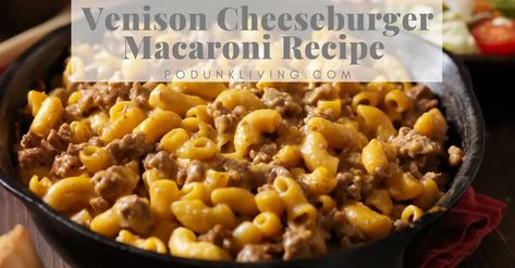 Bacon Cheeseburger Pasta, Venison Dishes, Easy Hamburger Casserole, Cheeseburger Macaroni, Cheesy Macaroni, Cheeseburger Pasta, Resep Pasta, Hamburger Casserole, Macaroni Recipes