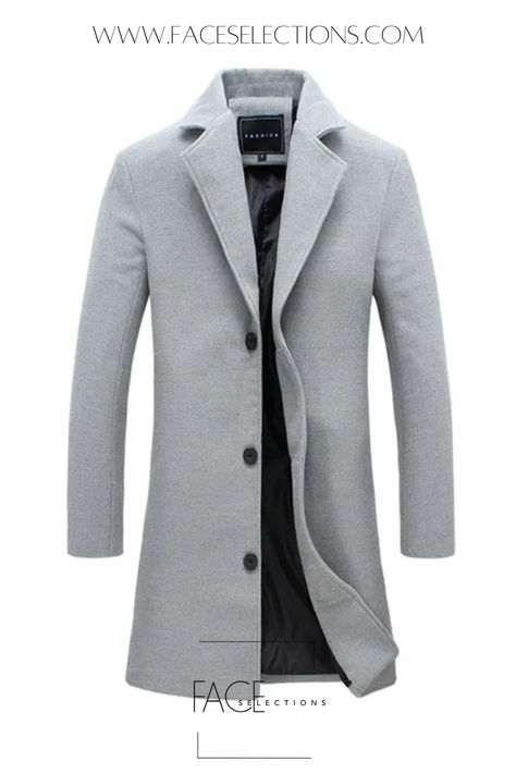 Gray color London Long Coat Long Coat Men, Mode Mantel, Wool Fashion, Overcoat Men, Slim Fit Coat, Style Masculin, Men's Trench Coat, Coat For Men, Long Coat Jacket