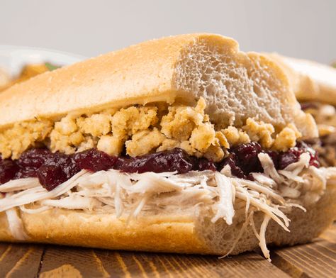 Thanksgiving Sandwich, Best Sandwich Recipes, Sub Sandwiches, Chicken Fried Steak, Sliced Turkey, Thanksgiving Leftovers, Sandwich Shops, Turkey Sandwiches, Leftover Turkey