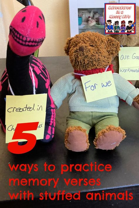 5 ways to practice memory verses with stuffed animals Games For Sunday School, Memory Verse Games, Sunday School Games, Sunday School Curriculum, Family Bible Study, Memory Verses, How To Teach Kids, Sunday School Activities, Christian Education