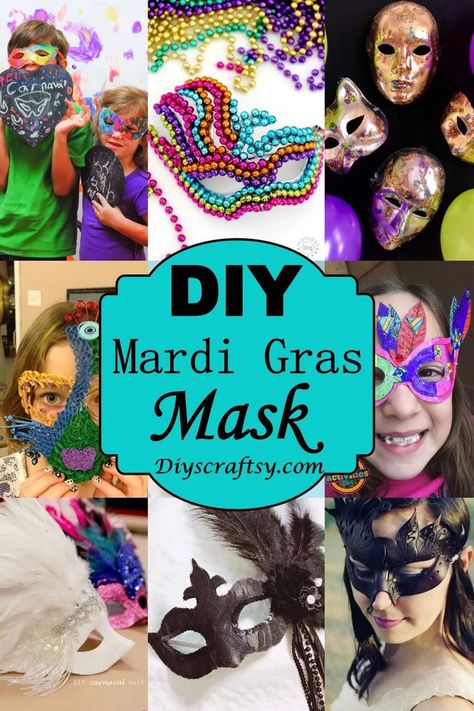 28 DIY Mardi Gras Mask For Kids And Adults Mardi Gras Diy Mask, Mardi Gras Masks Diy, Mardi Gras Costume Diy, Mardi Gras Mask Ideas, Mardi Gras Hats Diy, Mardi Gras Mask Diy, Diy Mask Costume, Mask Ideas For Kids, Mardi Gras Bags