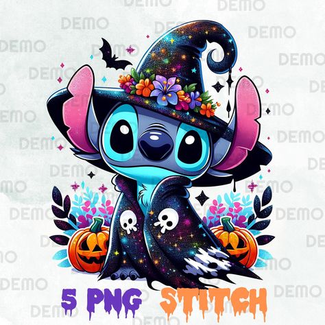 Stitch Halloween Tattoo, Halloween Lilo And Stitch, Free Png Files For Sublimation, Pikachu Mignon, Stitch Sublimation, Cute Halloween Drawings, Halloween Stitch, Halloween Canvas Art, Stitch Png