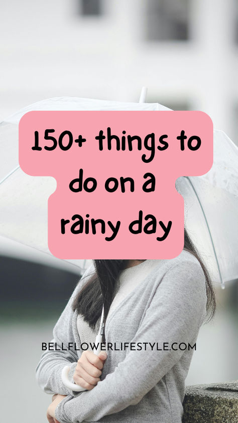 150+ things to do on a rainy day Rainy Day Activities For Adults, Day Activities For Adults, Rainy Day At Home, Morning Routines List, Relaxing Things To Do, Home Things, Routine Ideas, Productive Things To Do, Activities For Adults