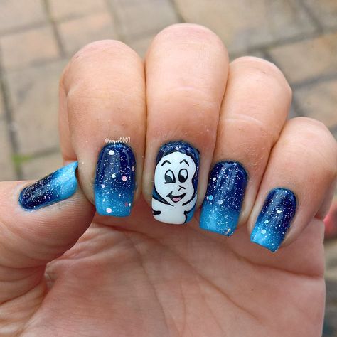 Casper nails Casper Nail Art, Casper Nails, Casper A Date With, Casper Decoration, Casper Bedding, Casper Poster, Halloween Nails, Hair Makeup, Nail Art