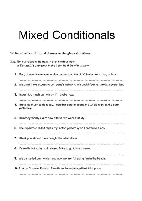 Mixed Conditionals Worksheet, Conditionals Grammar, Ela Worksheets, British School, Speaking Activities, English As A Second Language (esl), Spoken English, English As A Second Language, Speak English