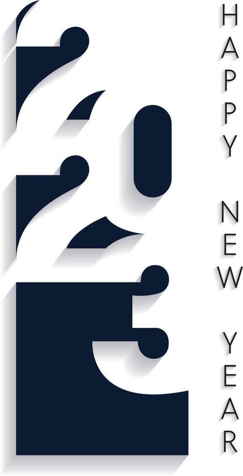 2023 Numbers Design, Vertical Label Design, 2023 Logo Design Number, Happy New Year 2023 Logo Design, Pf 2023 Design, New Year Vector Illustration, New Year Logo 2023, Numbers Design Art, New Years Poster Design