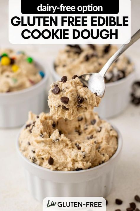 Enjoy safely with this gluten-free edible cookie dough recipe. With heat treated flour and no eggs, this easy treat is ready to eat in just 10 minutes. This cookie dough recipe can also easily be made dairy-free or vegan. Heat Treated Flour, Dairy Free Cookie Dough, Simple Cookie Dough Recipe, Easy Cookie Dough, Gluten Free Cookie Dough, Quick And Easy Sweet Treats, Gluten Free Dairy Free Dessert, Cookie Dough To Eat, Cookie Dough Cake