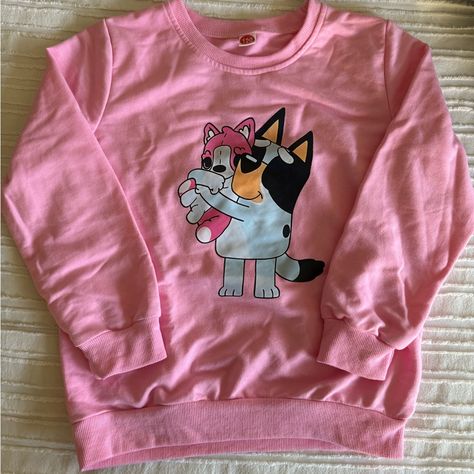 Bluey Sweatshirt 5/6 Yo. Brand New Without Tag. Bluey Outfits, Hole Aesthetic, Bluey Shirt, Thrift Inspo, Clothes Wishlist, Christian Stuff, Cute Cartoon Characters, Slumber Party, Little Outfits