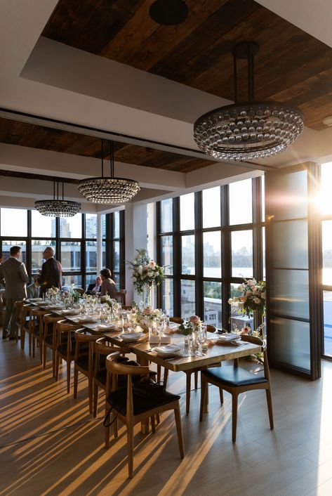 Magic hour at the top of the Wythe Hotel. Penthouse Wedding, Hotel Penthouse, Wythe Hotel Wedding, Wythe Hotel, Magic Hour, Hotel Wedding, At The Top, Penthouse, Wedding Venue