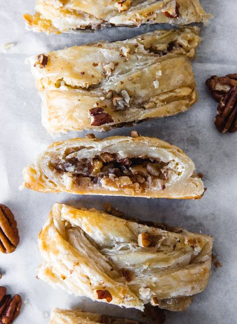 Fall Breakfast Pastries, Pecan Pastry, Maple Pastries, Maple Pecan Danish, Pecan Puff Pastry, Pecan Pie Turnovers Puff Pastry, Pecan Braid, Maple Pastry, Maple Pecan Puff Pastry