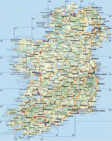 Detailed map Ireland Map Of Ireland, Train Map, Southern Ireland, Ireland Map, Tourist Map, County Map, Printable Maps, Country Maps, Detailed Map