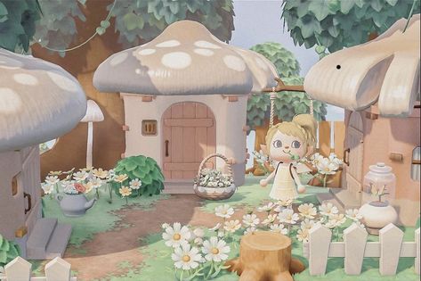 Mushroom house by @/ rosiehorizons on ig Acnh Rosie's House, Mushroom Houses, Yt Channel, Mushroom House, Acnh Ideas, The Mushroom, Forest House, The Creation, Animal Crossing