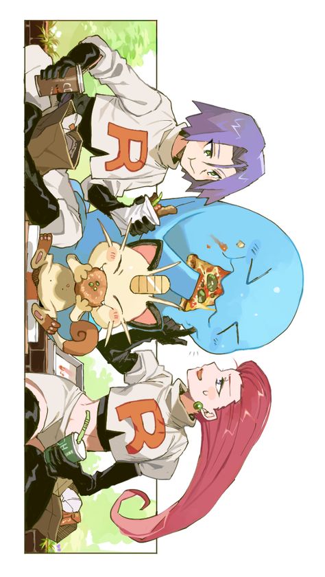 Pokemon Team Rocket Fanart, Team Rocket Tattoo, Jessie And James Fanart, Team Rocket Wallpaper, Team Rocket Fanart, James Team Rocket, Pokemon Jessie And James, Rocket Wallpaper, Equipe Rocket Pokemon