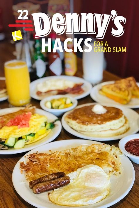 These 22 Surprising Denny's Hacks Are a Grand Slam Restaurant Breakfast Recipes, Denny's Recipes, Dennys Breakfast, Grand Slam Breakfast, Denny's Restaurant, Recipe Copycat, Scrambled Eggs With Cheese, Recipes Restaurant, Copy Cats