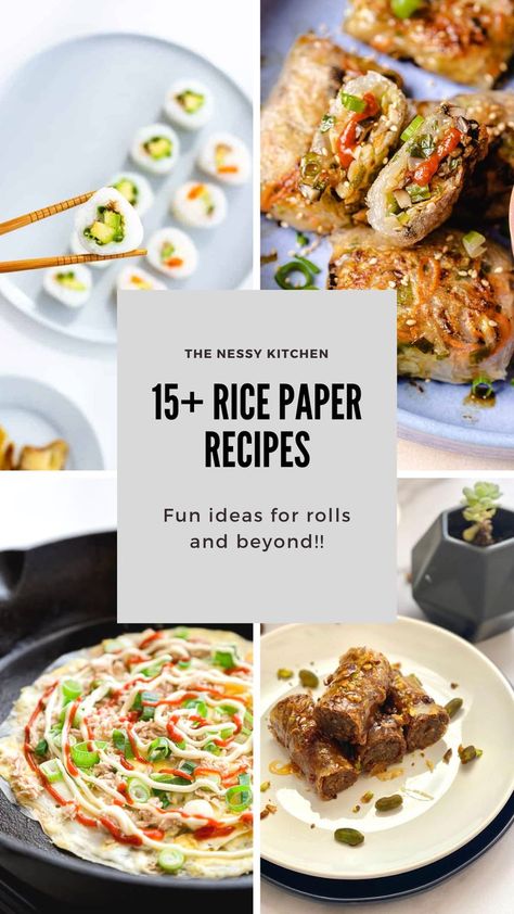 What To Do With Spring Roll Wrappers, Summer Roll Ideas, Teriyaki Chicken Rice Paper Rolls, Recipes That Use Rice Paper, Spring Roll Dinner Ideas, Easy Spring Roll Recipe Rice Paper, Spring Roll Ideas Rice Wraps, Vegan Rice Paper Wraps, Veggie Spring Rolls Rice Paper