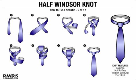 The Half Windsor knot is a classic tie knot that will work for any formal occasion. It should be your next step after the Four In Hand Knot before learning the Full Windsor Knot. Balthus Knot, How To Tie A Necktie, Windsor Tie Knot, Eldredge Knot, Four In Hand Knot, Full Windsor Knot, Windsor Tie, Simpul Dasi, Half Windsor