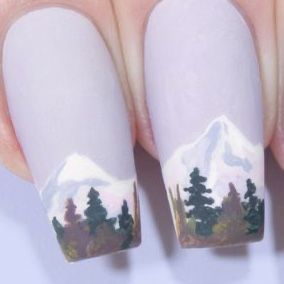 Alaskan Cruise Nails Ideas, Alaskan Cruise Nails, Cruise Nails, Bears Nails, Tree Nails, Alaskan Cruise, Winter Nails, Nail Inspo, Hair And Nails