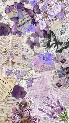 Purple Collage Wallpaper, Collages Aesthetic Vintage, Purple Collage, Blue Background Patterns, Light Purple Wallpaper, Beautiful Butterfly Pictures, Card Making Designs, Pretty Wallpapers Tumblr, Dreamy Artwork