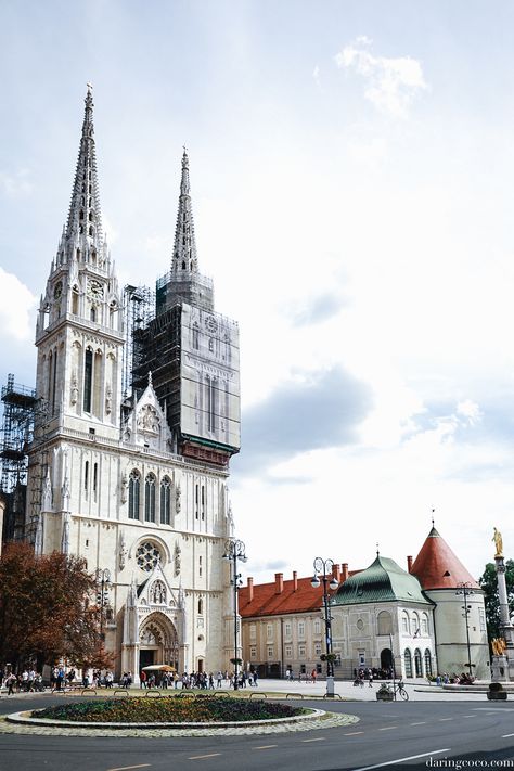 zagreb cathedral. zagreb, croatia  // daring coco Zagreb Cathedral, Zagreb Croatia, East Europe, Croatia Travel, Europe Trip, Zagreb, Infamous, Walking Tour, Cologne Cathedral