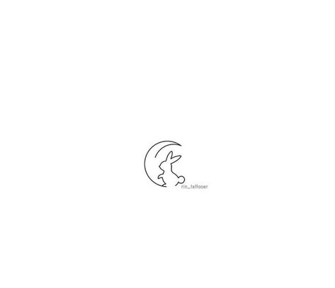 Moon And Bunny Tattoo, Bunny Finger Tattoo, Simple Bunny Tattoo Outline, Tiny Rabbit Tattoo, Bunny Fine Line Tattoo, Dainty Bunny Tattoo, Bunny Moon Tattoo, Moon Bunny Tattoo, Line Bunny Tattoo